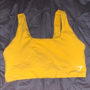 yellow gym shark sports bra